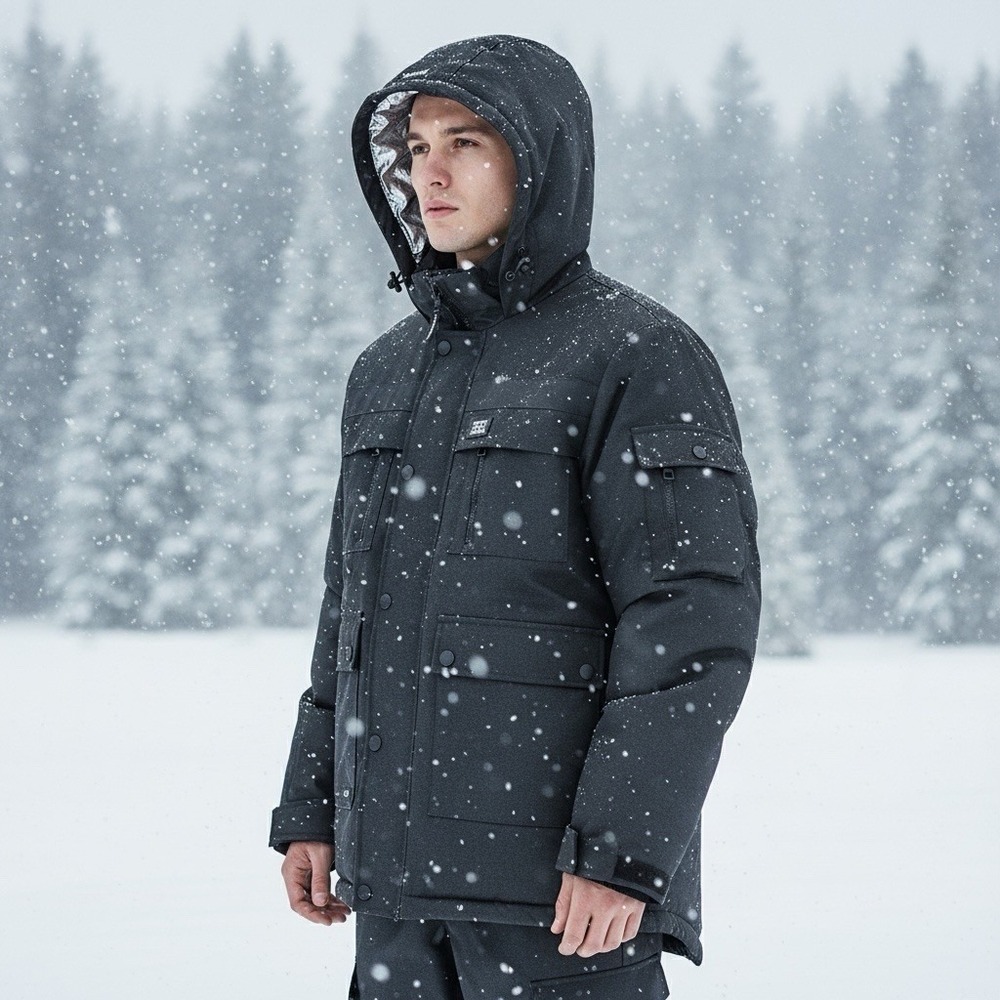 Super Triple Goose Black Winter Jacket Ski Snowboard Parka Canadian Men's Medium